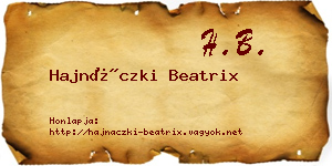 Hajnáczki Beatrix névjegykártya